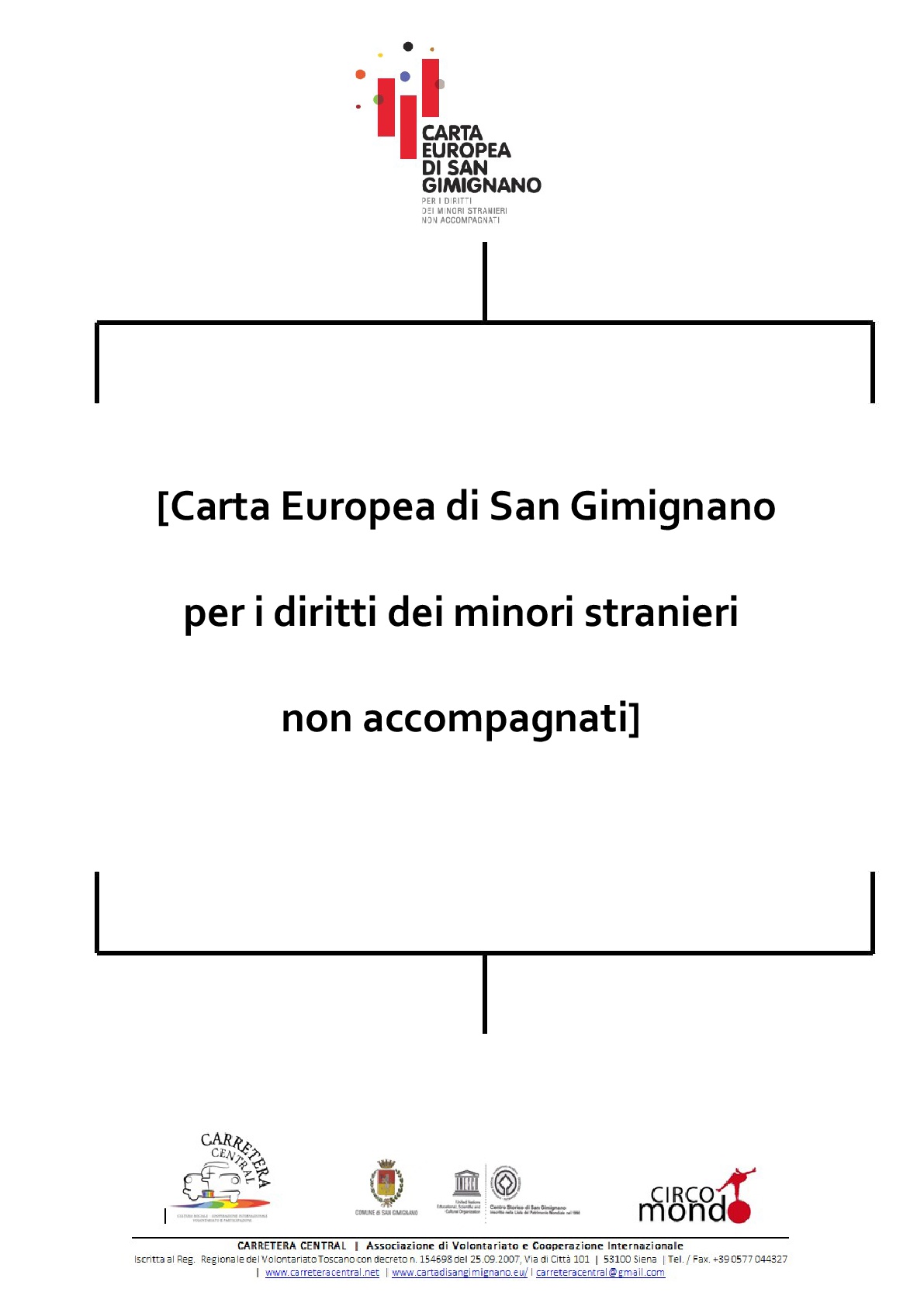 carta europea di san gimignano per i diritti dei minori stranieri non accompagnati